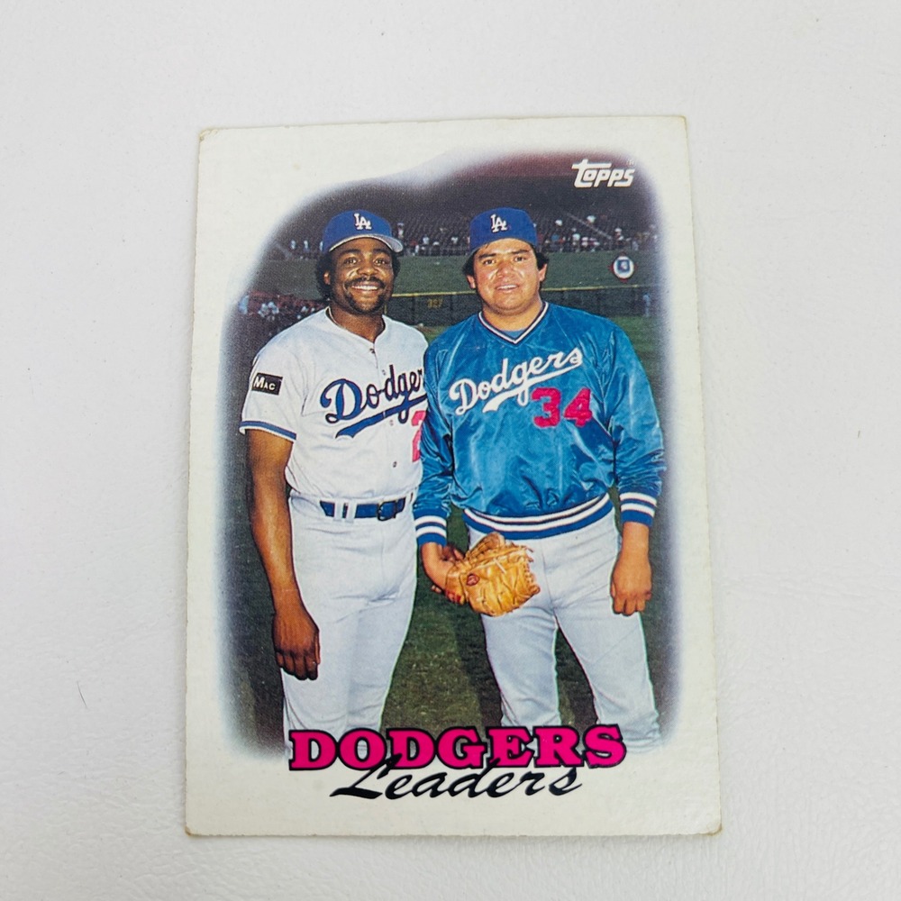 Los Angeles Dodgers 1987 Team Leaders Card #489 MLB Baseball Topps 1988 Good